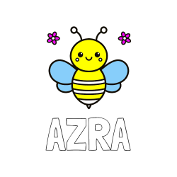POBARVANA POBARVANKA - Pobarvanka imena AZRA in otroška pobarvanka čebele