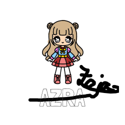 Pobarvana pobarvanka - Pobarvanka imena AZRA in otroška pobarvanka punčke v anime slogu