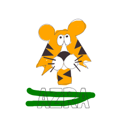 Pobarvana pobarvanka - Pobarvanka imena AZRA in otroška pobarvanka tigrove glave