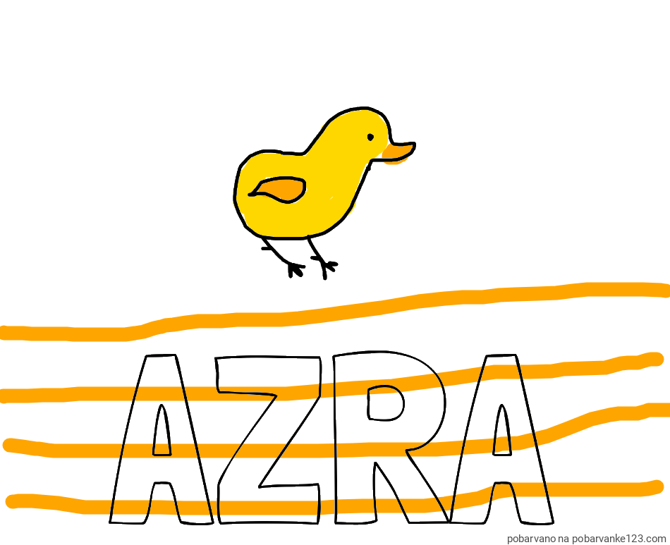 POBARVANA POBARVANKA - Pobarvanka imena AZRA in pišček