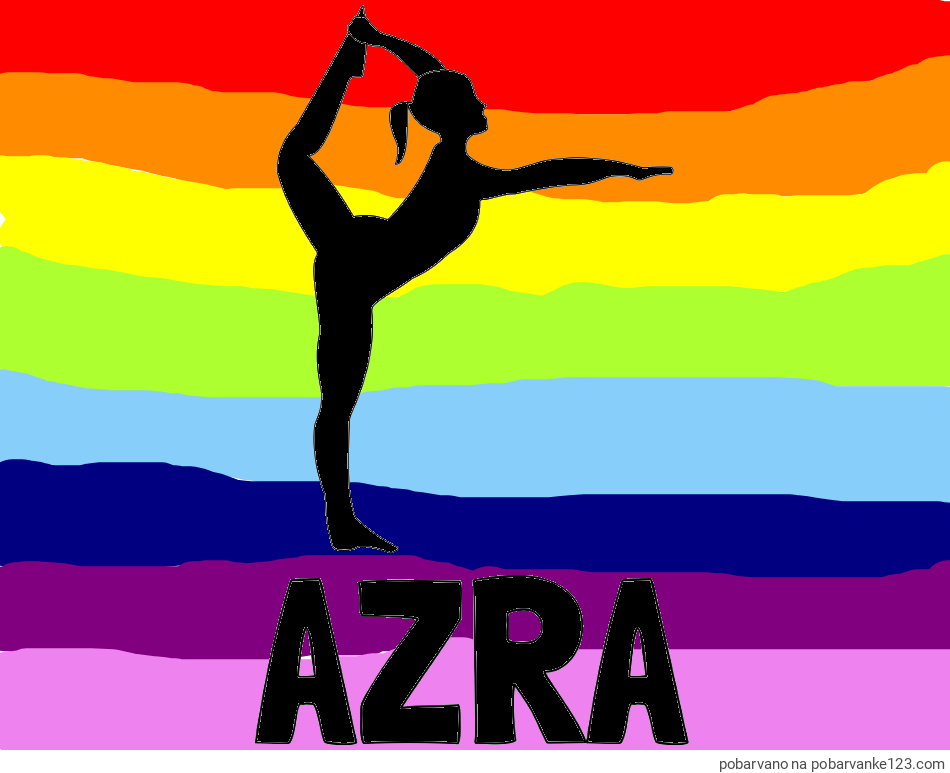 POBARVANA POBARVANKA - Pobarvanka imena AZRA in pobarvanka baletke med ogrevanjem
