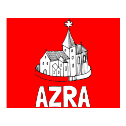 Pobarvana pobarvanka - Pobarvanka imena AZRA in pobarvanka cerkve obdane z obzidjem