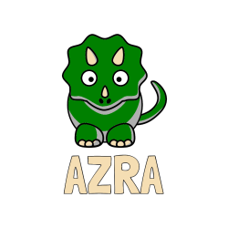 Pobarvana pobarvanka - Pobarvanka imena AZRA in pobarvanka dinozavra triceratops