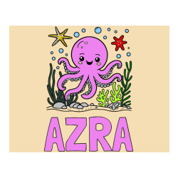 Pobarvana pobarvanka - Pobarvanka imena AZRA in pobarvanka hobotnice