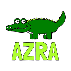 Pobarvana pobarvanka - Pobarvanka imena AZRA in pobarvanka krokodilčka