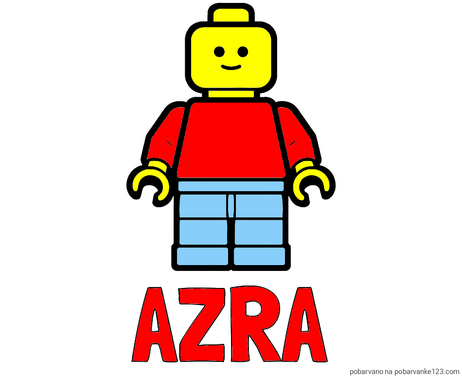 POBARVANA POBARVANKA - Pobarvanka imena AZRA in pobarvanka LEGO figurice fanta