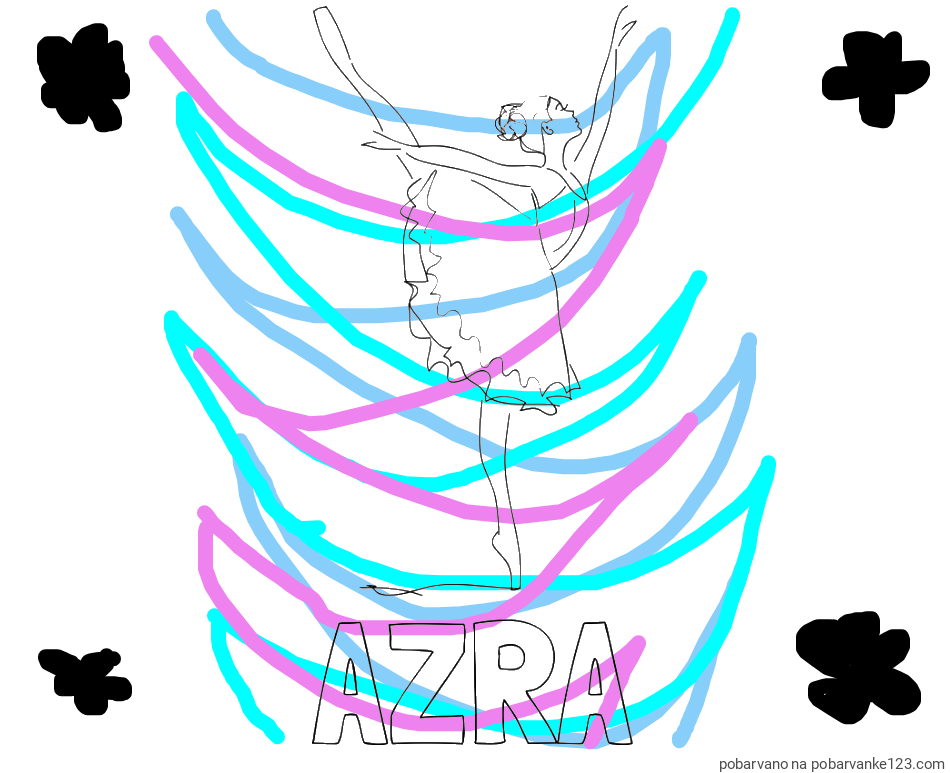 POBARVANA POBARVANKA - Pobarvanka imena AZRA in pobarvanka ljubke baletke