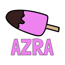 Pobarvana pobarvanka - Pobarvanka imena AZRA in pobarvanka lučke (sladoled na palčki)