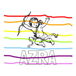 Pobarvana pobarvanka - Pobarvanka imena AZRA in pobarvanka majhnega angela