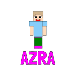 Pobarvana pobarvanka - Pobarvanka imena AZRA in pobarvanka Minecraft glavnega junaka