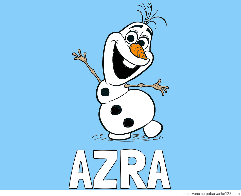 POBARVANA POBARVANKA - Pobarvanka imena AZRA in pobarvanka Olaf
