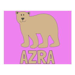 Pobarvana pobarvanka - Pobarvanka imena AZRA in pobarvanka polarnega medveda