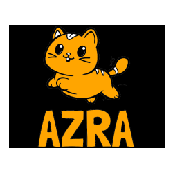 Pobarvana pobarvanka - Pobarvanka imena AZRA in pobarvanka prikupne mačke med tekom