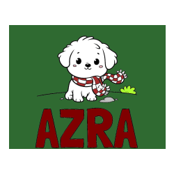 Pobarvana pobarvanka - Pobarvanka imena AZRA in pobarvanka prikupnega psička