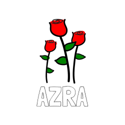 POBARVANA POBARVANKA - Pobarvanka imena AZRA in pobarvanka treh vrtnic