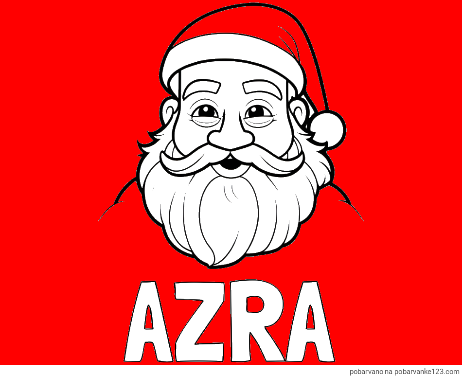 POBARVANA POBARVANKA - Pobarvanka imena AZRA in pobarvanka utrujenega Božička