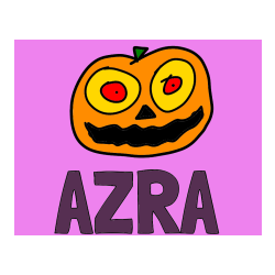 Pobarvana pobarvanka - Pobarvanka imena AZRA in pobarvanka velike buče 🎃