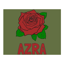 Pobarvana pobarvanka - Pobarvanka imena AZRA in pobarvanka vrtnice