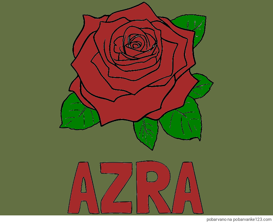 POBARVANA POBARVANKA - Pobarvanka imena AZRA in pobarvanka vrtnice
