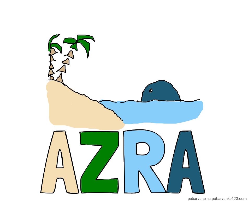 POBARVANA POBARVANKA - Pobarvanka imena AZRA in POLETJE