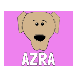 POBARVANA POBARVANKA - Pobarvanka imena AZRA in preprosta pobarvanka kužka