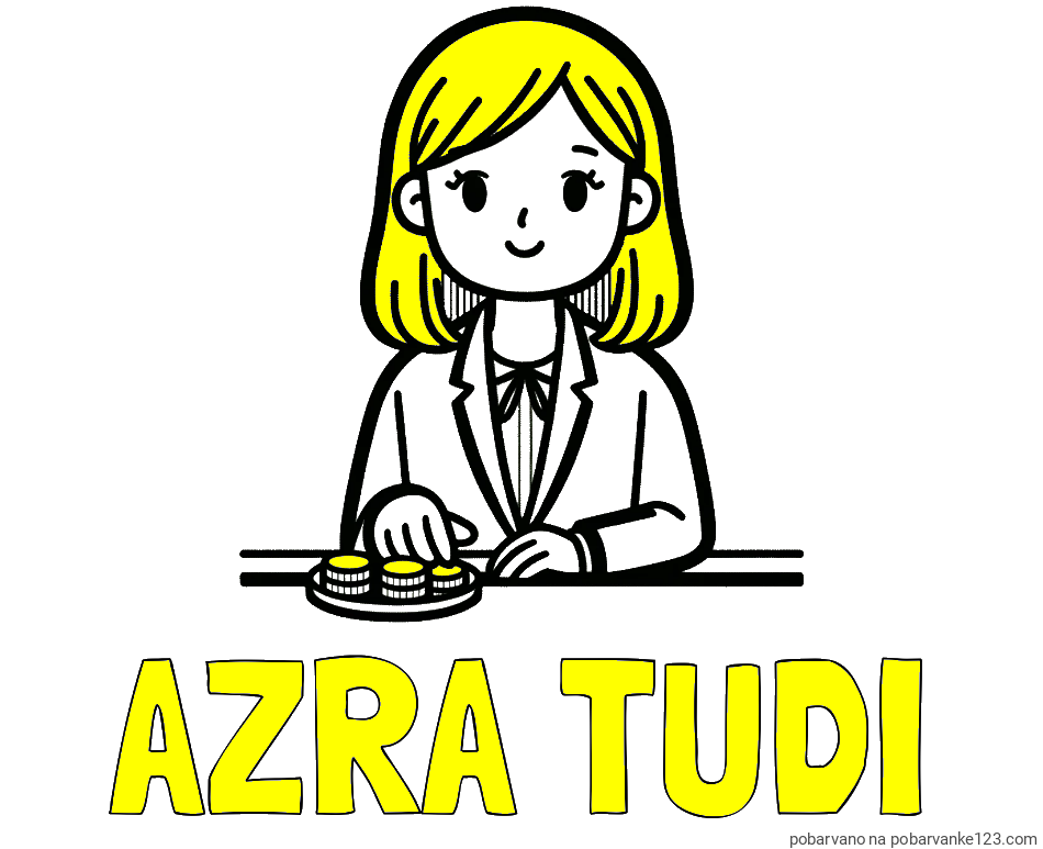 POBARVANA POBARVANKA - Pobarvanka imena AZRA TUDI in pobarvanka bančne uslužbenke