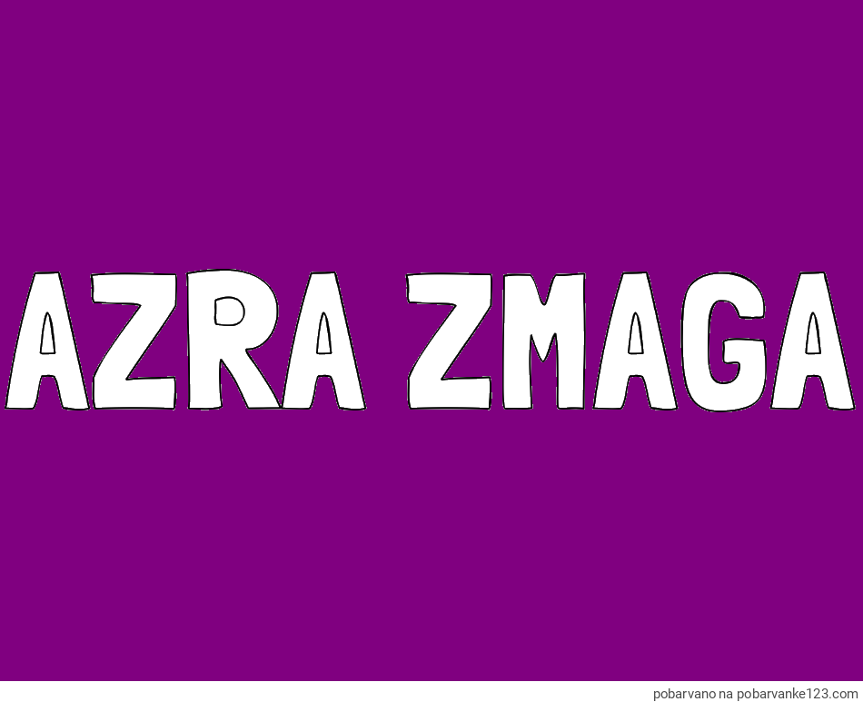 POBARVANA POBARVANKA - Pobarvanka imena AZRA ZMAGA