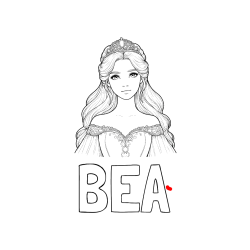 Pobarvana pobarvanka - Pobarvanka imena BEA in pobarvanka realistične princese