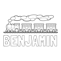 Pobarvana pobarvanka - Pobarvanka imena BENJAMIN in pobarvanka vlaka