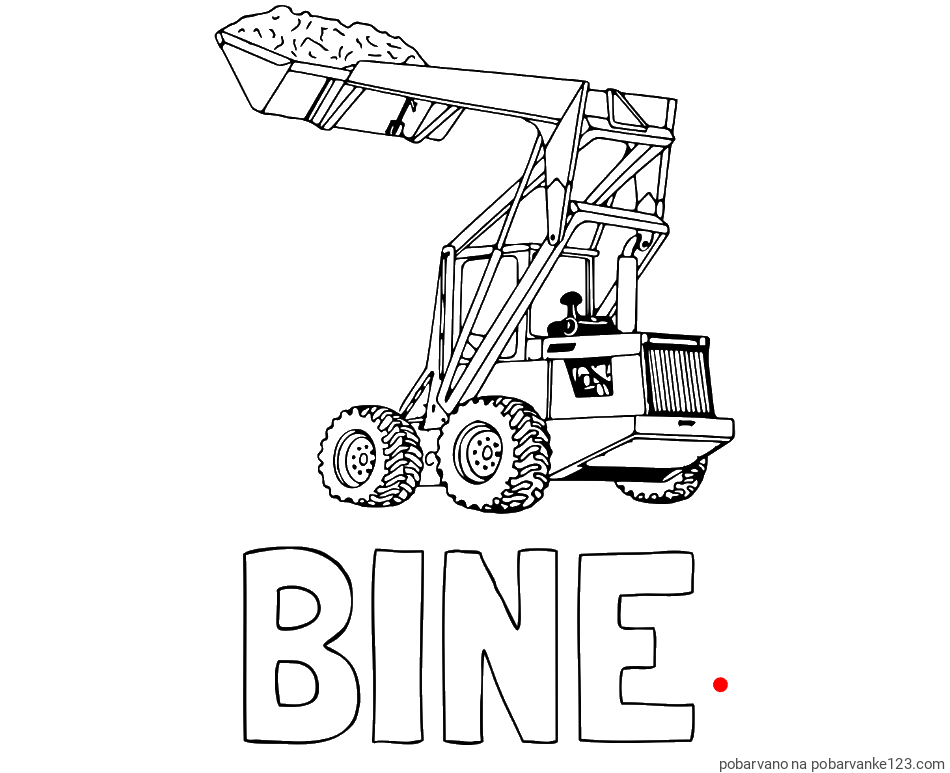POBARVANA POBARVANKA - Pobarvanka imena BINE in pobarvanka velikega traktorja