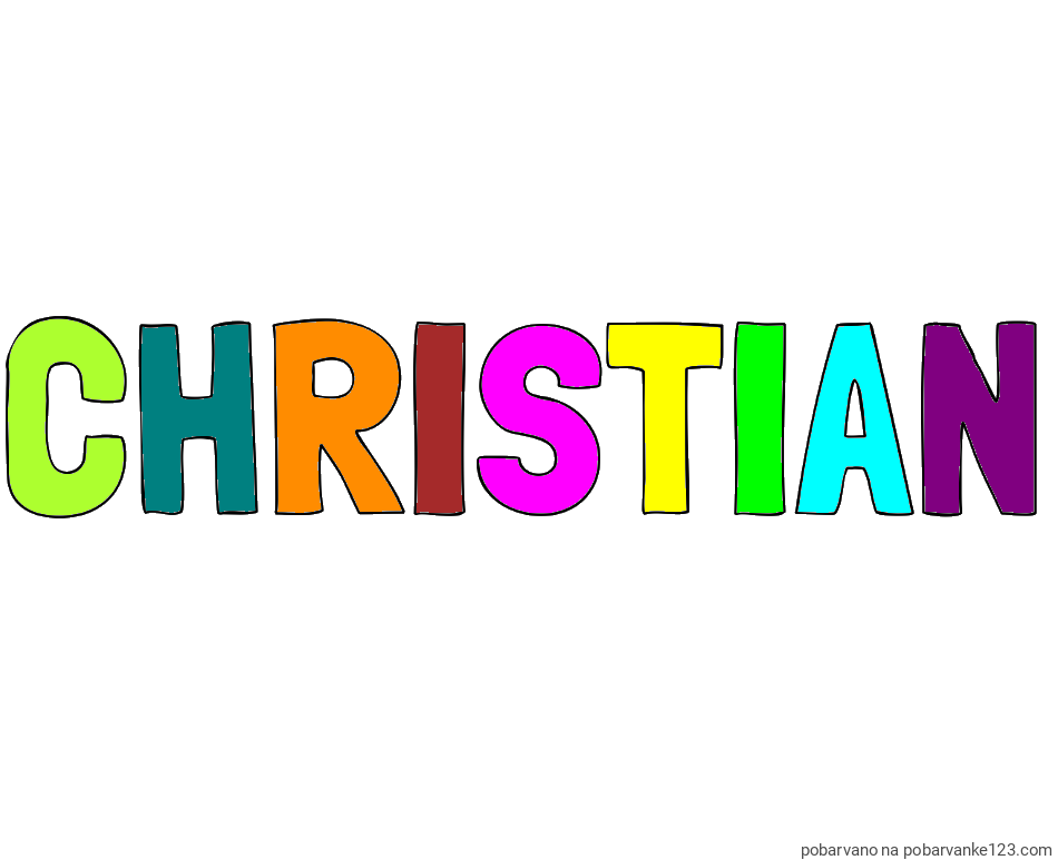 POBARVANA POBARVANKA - Pobarvanka imena CHRISTIAN