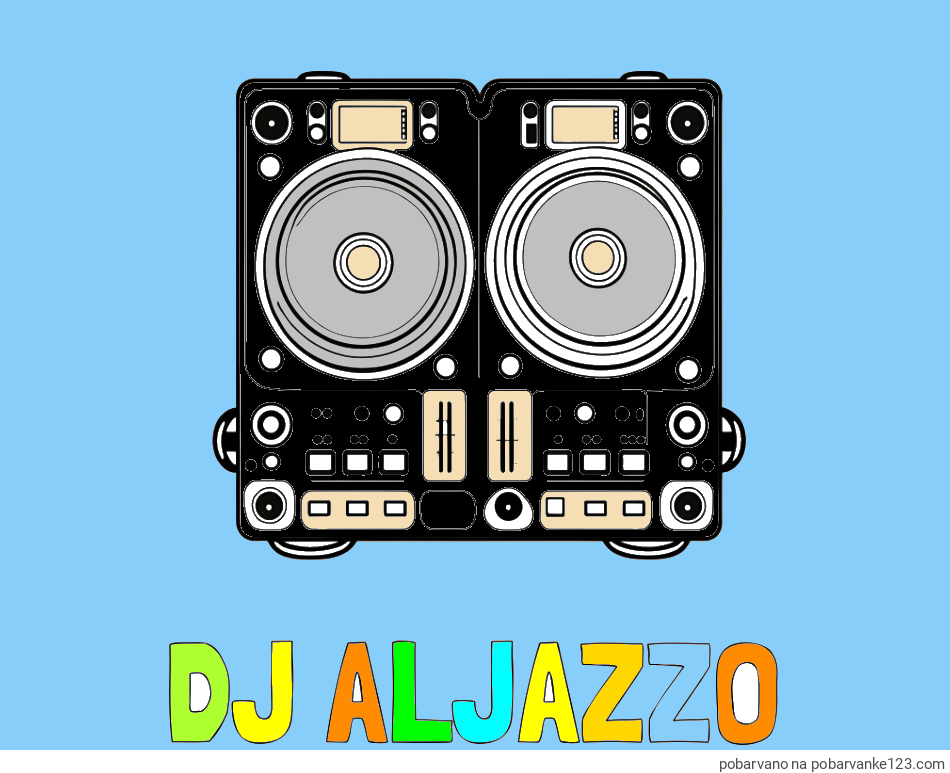 POBARVANA POBARVANKA - Pobarvanka imena DJ ALJAZZO in pobarvanka DJ MIXER