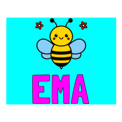 Pobarvana pobarvanka - Pobarvanka imena EMA in otroška pobarvanka čebele