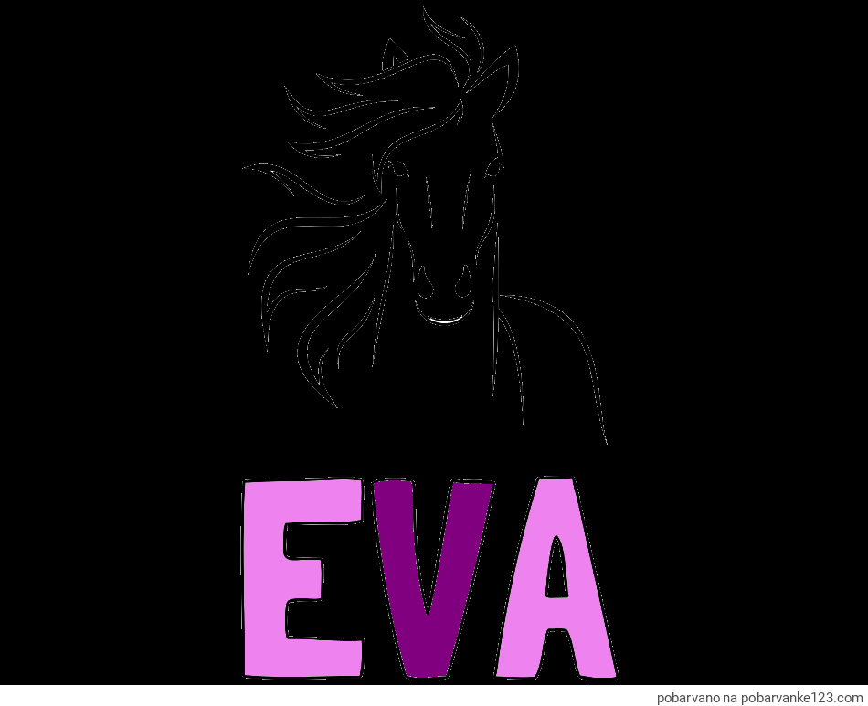 POBARVANA POBARVANKA - Pobarvanka imena EVA in lepa pobarvanka konja