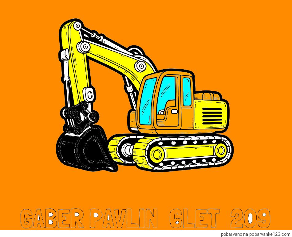 POBARVANA POBARVANKA - Pobarvanka imena GABER PAVLIN  6LET  209 in pobarvanka velikega delovnega stroja - bagra