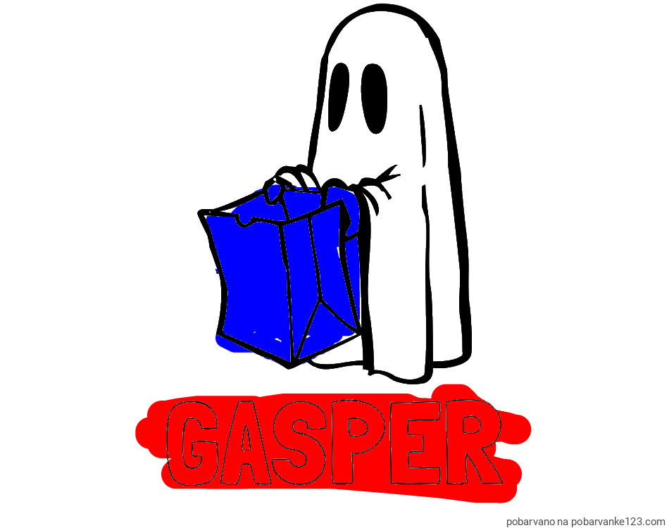 POBARVANA POBARVANKA - Pobarvanka imena GAŠPER ter duhca