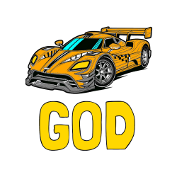 Pobarvana pobarvanka - Pobarvanka imena GOD in pobarvanka modernega športnega avtomobila