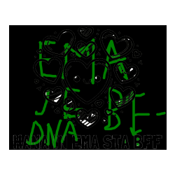 Pobarvana pobarvanka - Pobarvanka imena HANA IN EMA STA BFF in pobarvanka srčkov