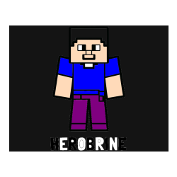 POBARVANA POBARVANKA - Pobarvanka imena HEROBRINE in pobarvanka Minecraft figurice