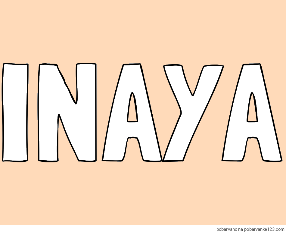 POBARVANA POBARVANKA - Pobarvanka imena INAYA