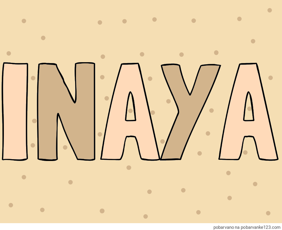POBARVANA POBARVANKA - Pobarvanka imena INAYA