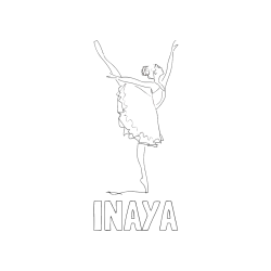 Pobarvana pobarvanka - Pobarvanka imena INAYA in pobarvanka ljubke baletke