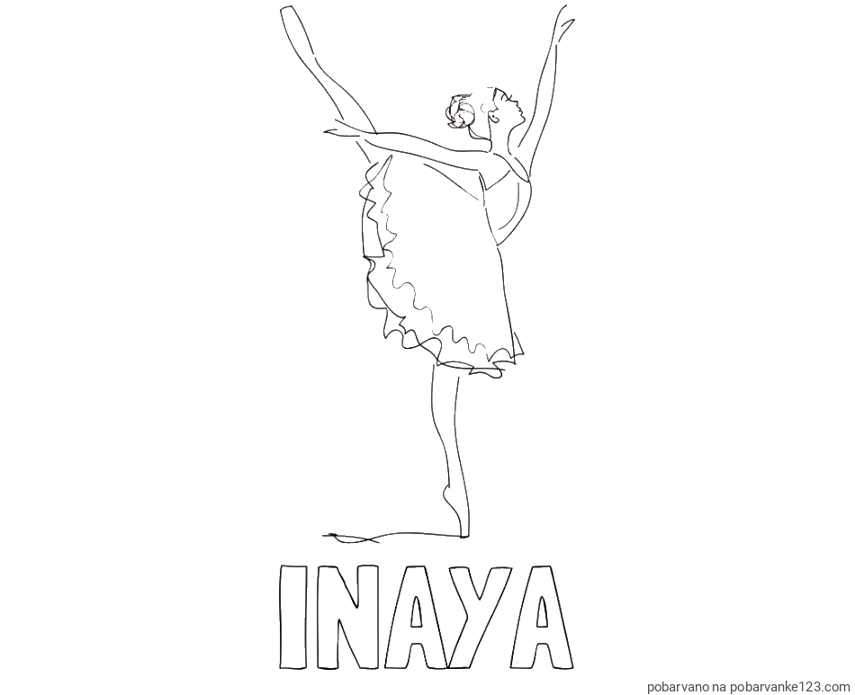 POBARVANA POBARVANKA - Pobarvanka imena INAYA in pobarvanka ljubke baletke