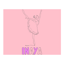 Pobarvana pobarvanka - Pobarvanka imena INAYA in pobarvanka ljubke baletke