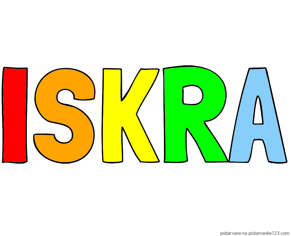 POBARVANA POBARVANKA - Pobarvanka imena ISKRA