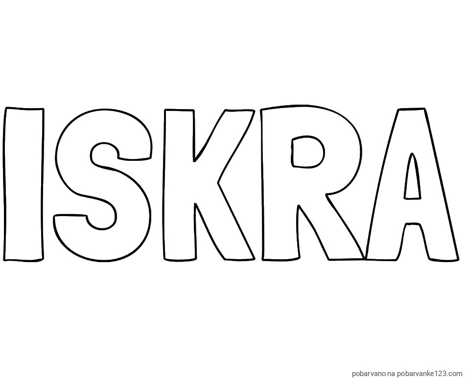POBARVANA POBARVANKA - Pobarvanka imena ISKRA