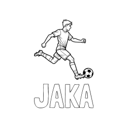 Pobarvana pobarvanka - Pobarvanka imena JAKA in pobarvanka nogometaša v napadu