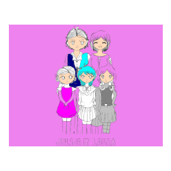 Pobarvana pobarvanka - Pobarvanka imena JULIJA IN LAURA in anime risani junaki