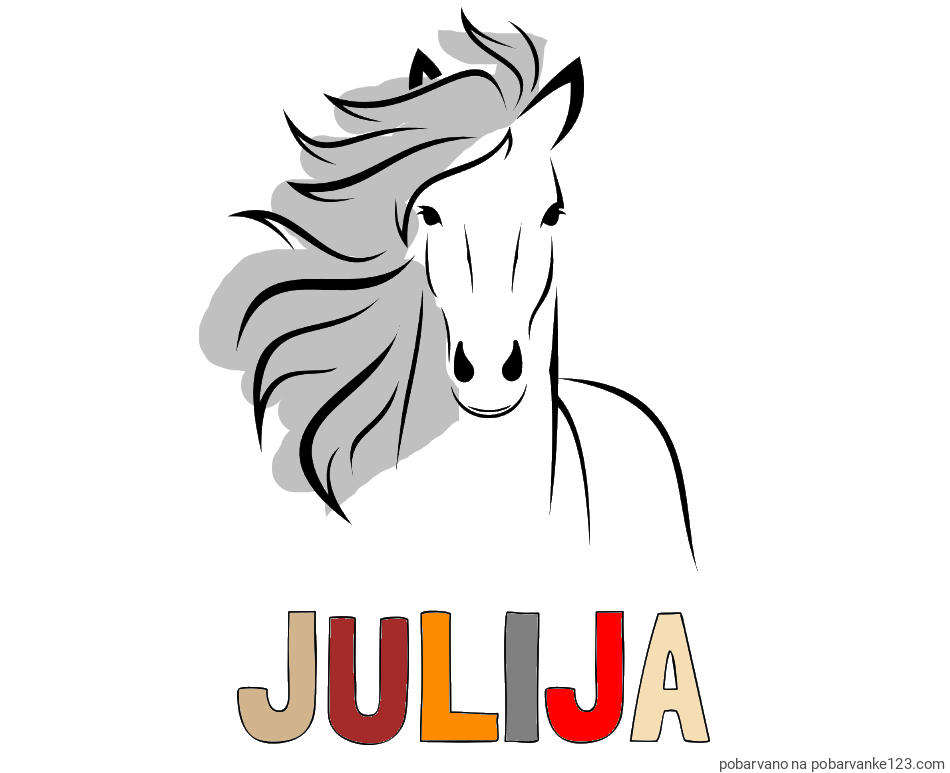 POBARVANA POBARVANKA - Pobarvanka imena JULIJA in lepa pobarvanka konja