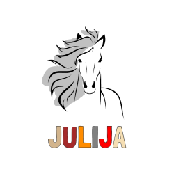 Pobarvana pobarvanka - Pobarvanka imena JULIJA in lepa pobarvanka konja